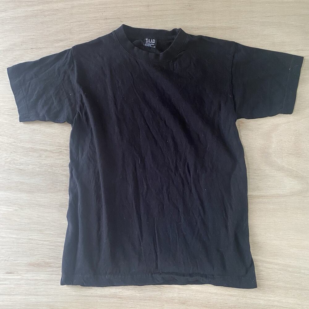 Saad 100% Cotton Men's Black Short Sleeve T-Shirt Size M
